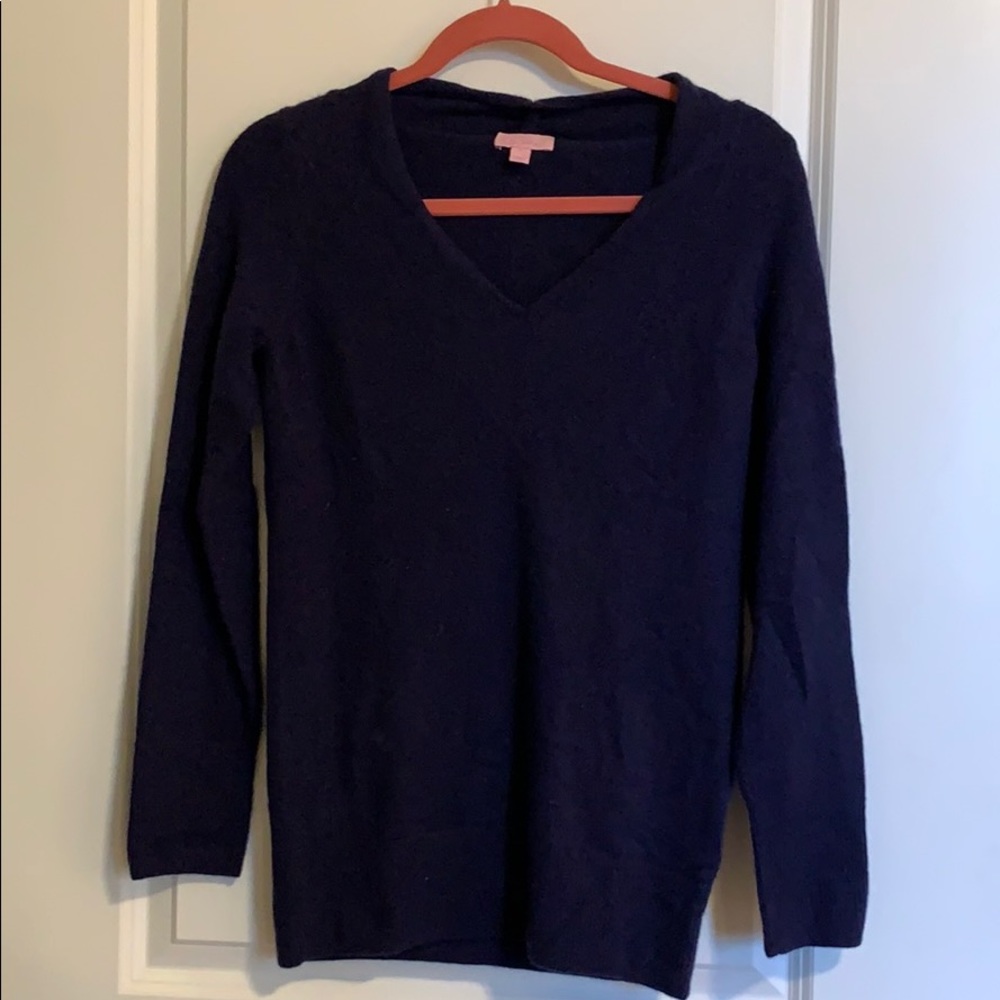 Lilly Pulitzer cashmere v neck sweater (navy)